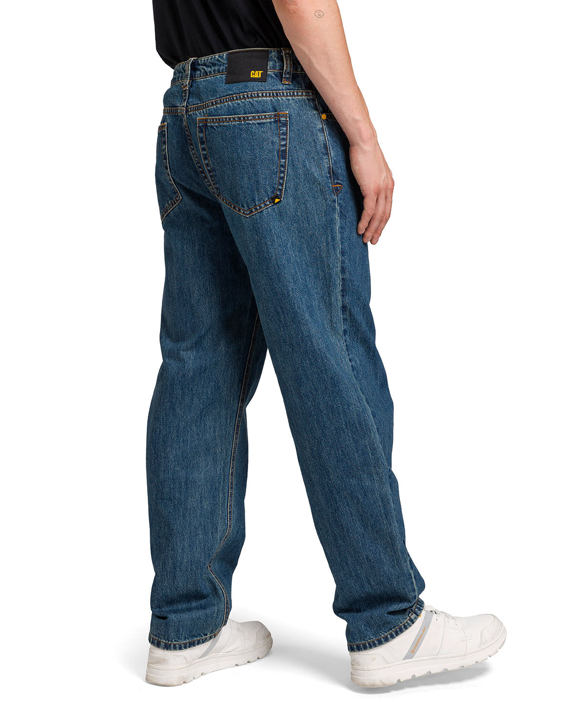 Jeans Recto Hombre Rigid Denim Straight Azul Marino Cat