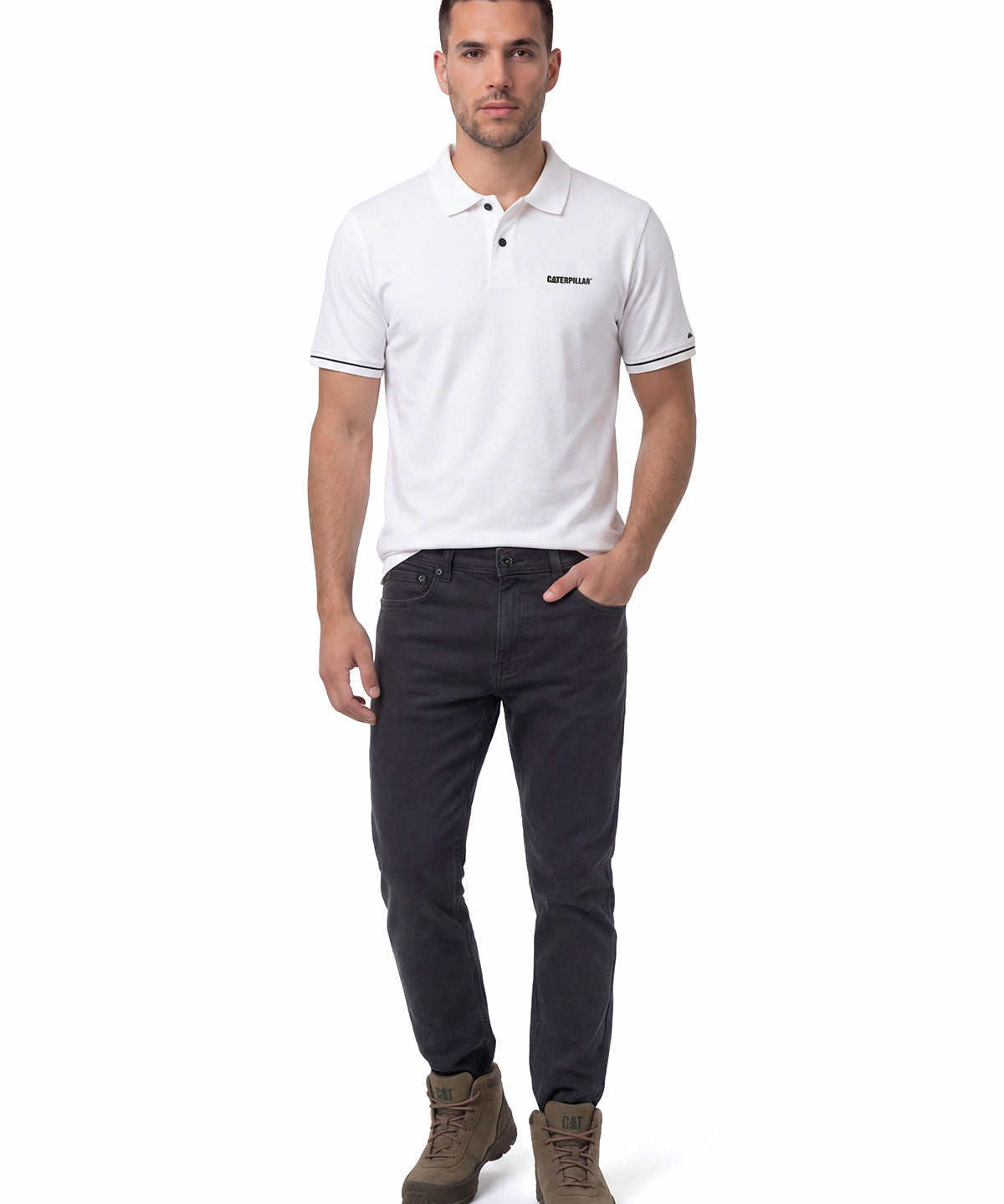 Jeans Hombre Triblend Stretch Denim Skinny Negro Cat