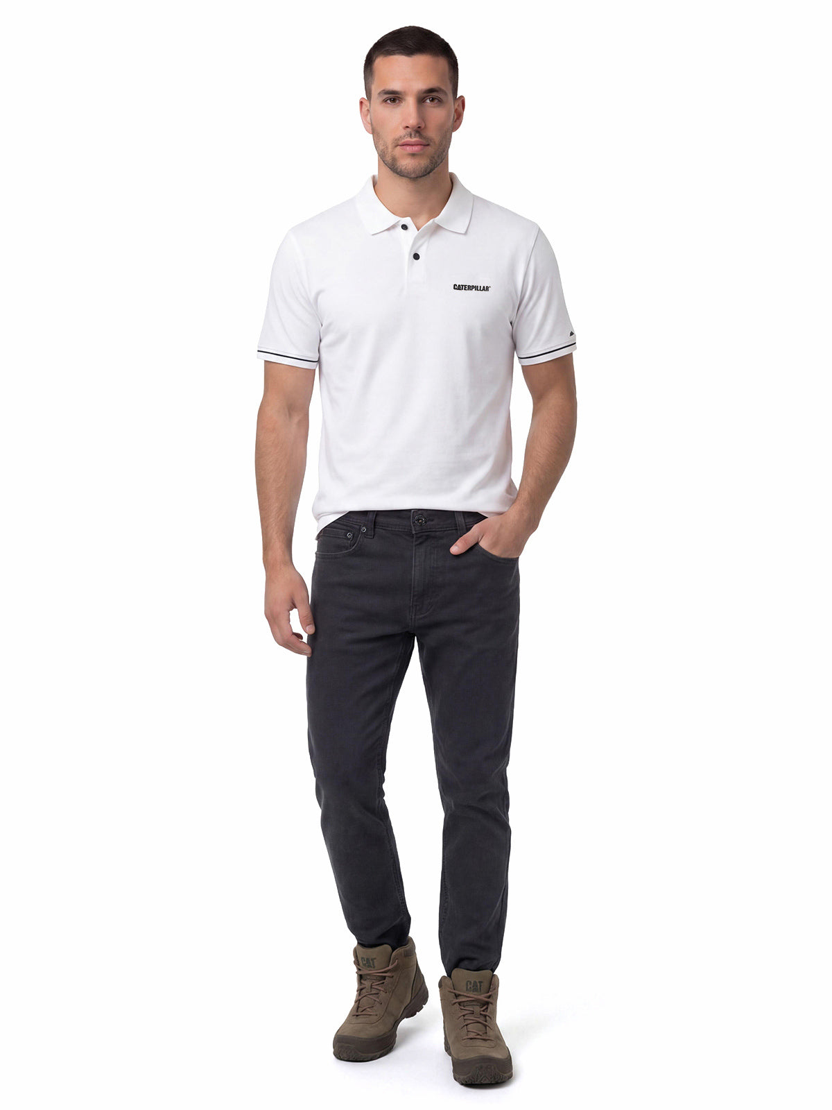 Jeans Hombre Triblend Stretch Denim Skinny Negro Cat