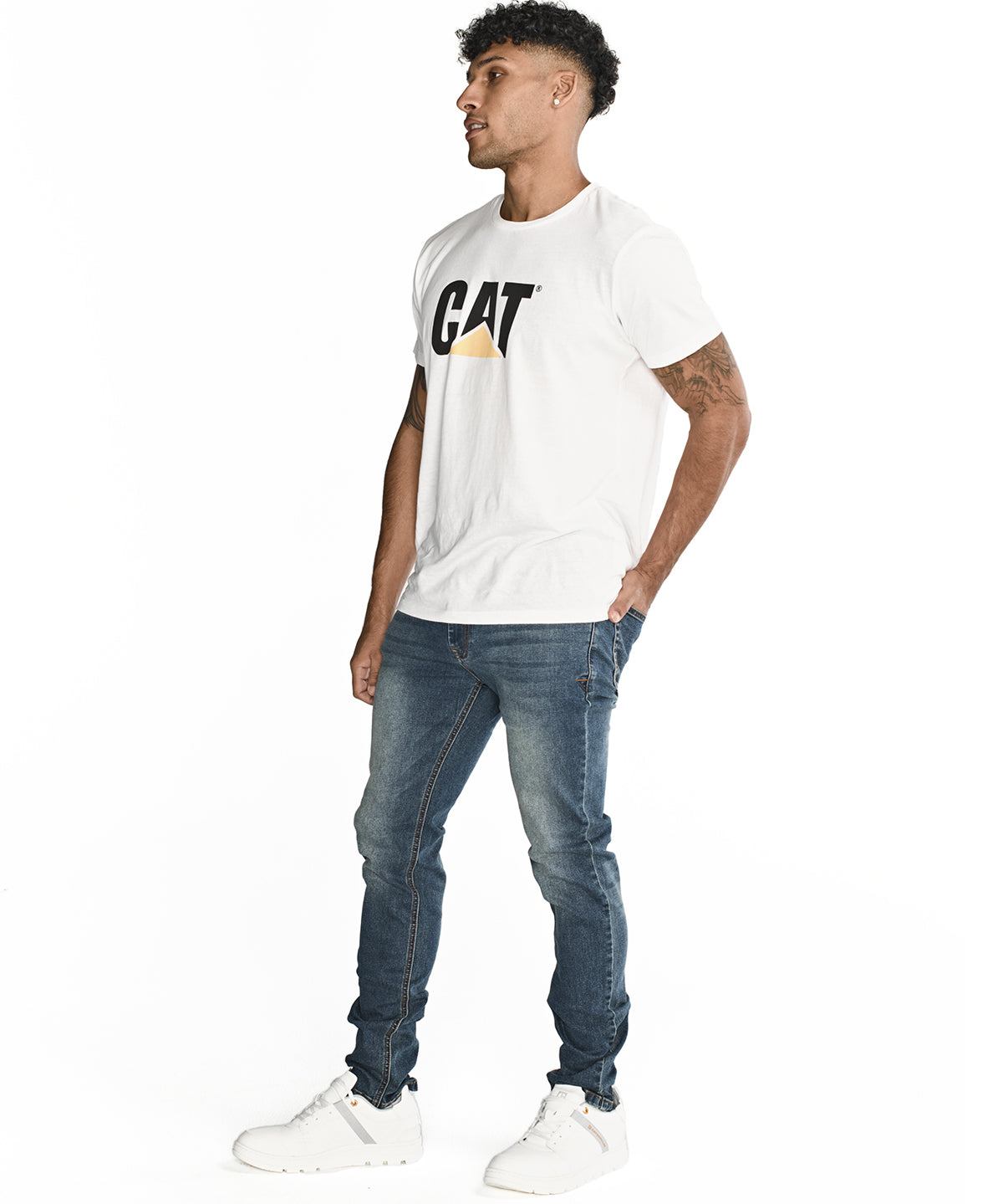 Jeans Casual Hombre Triblend Stretch Denim Skinny Azul Cat