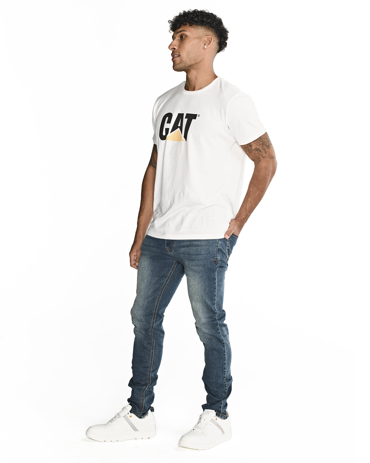 Jeans Casual Hombre Triblend Stretch Denim Skinny Azul Cat