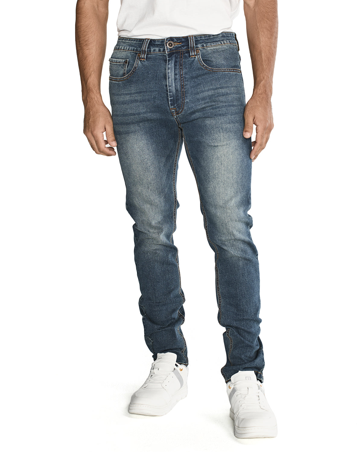 Jeans Casual Hombre Triblend Stretch Denim Skinny Azul Cat