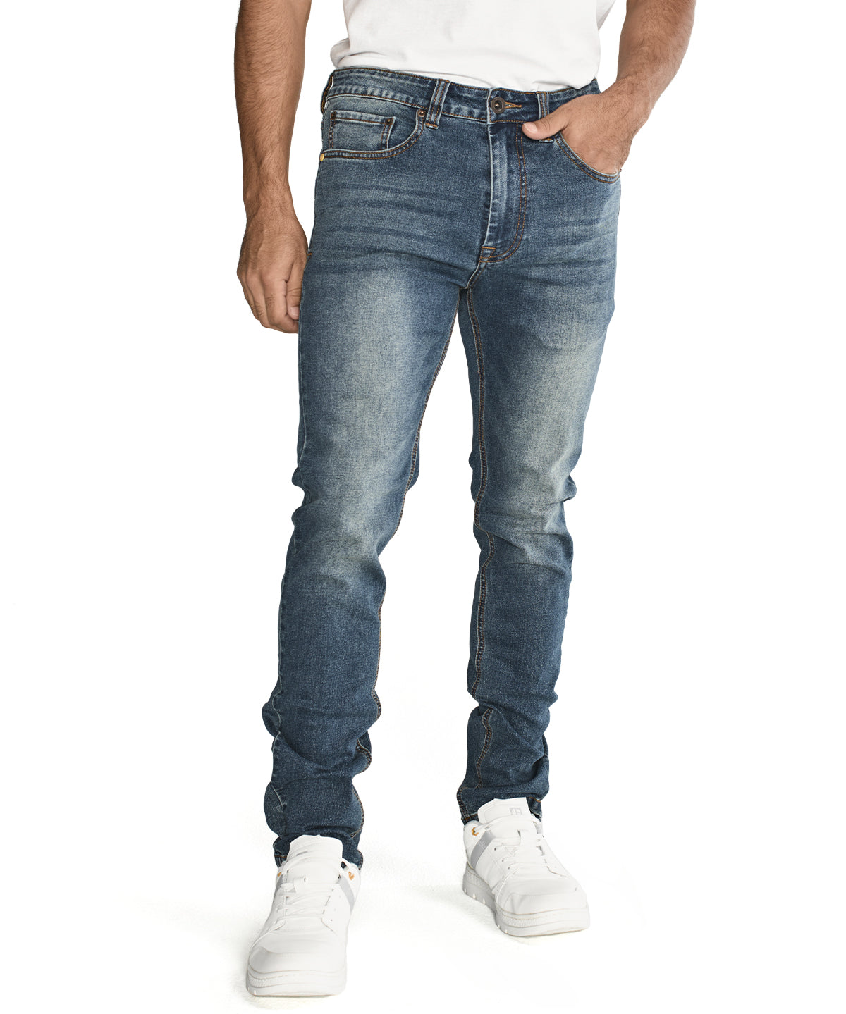 Jeans Casual Hombre Triblend Stretch Denim Skinny Azul Cat