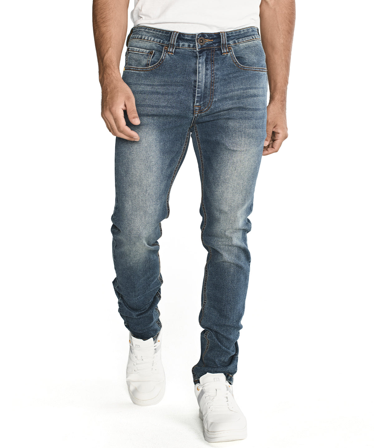 Jeans Casual Hombre Triblend Stretch Denim Skinny Azul Cat