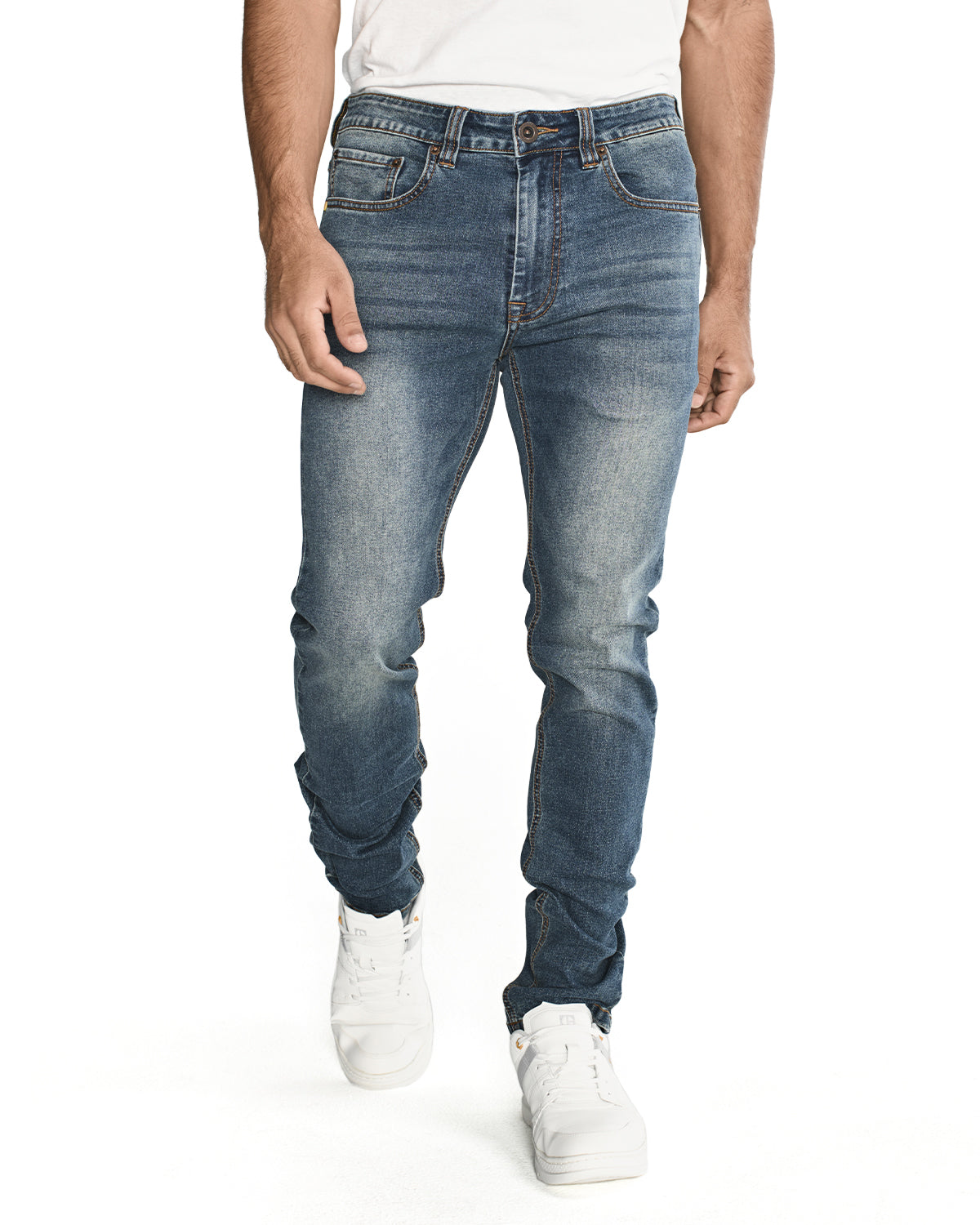 Jeans Casual Hombre Triblend Stretch Denim Skinny Azul Cat