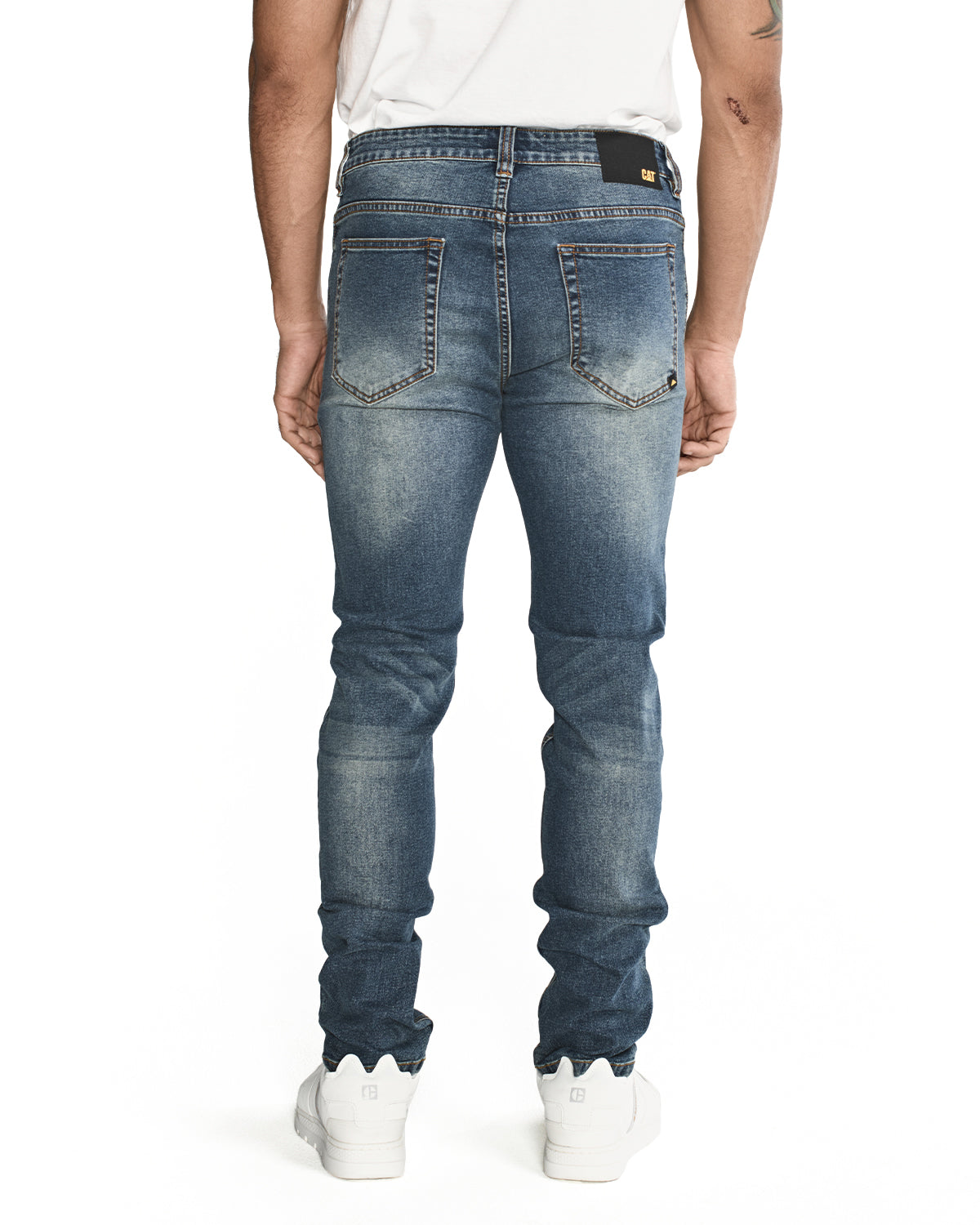 Jeans Casual Hombre Triblend Stretch Denim Skinny Azul Cat