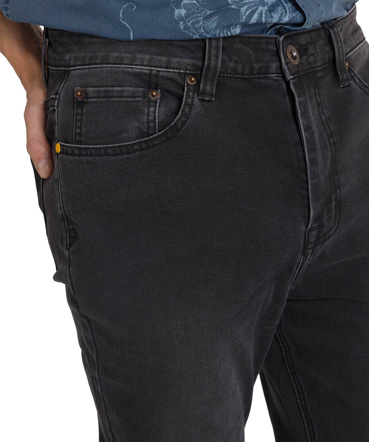 Jeans Stretch Hombre Denim Skinny Negro CAT