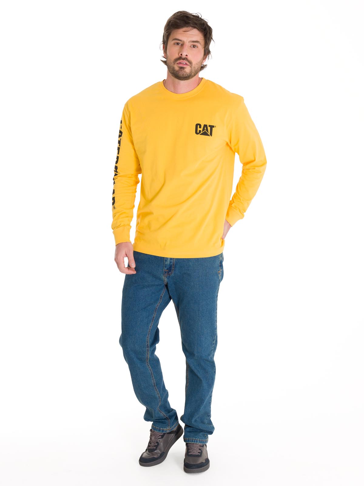 Jeans Casual Hombre Triblend Stretch Denim Slim Azul Cat