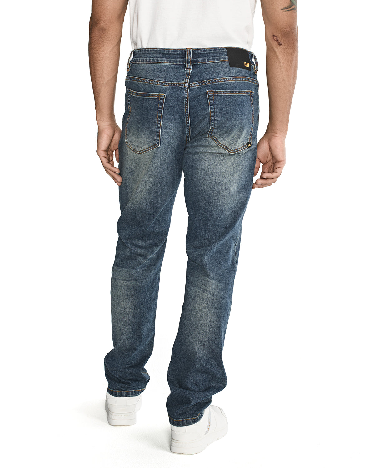 Jeans Casual Hombre Triblend Stretch Denim Slim Azul Cat