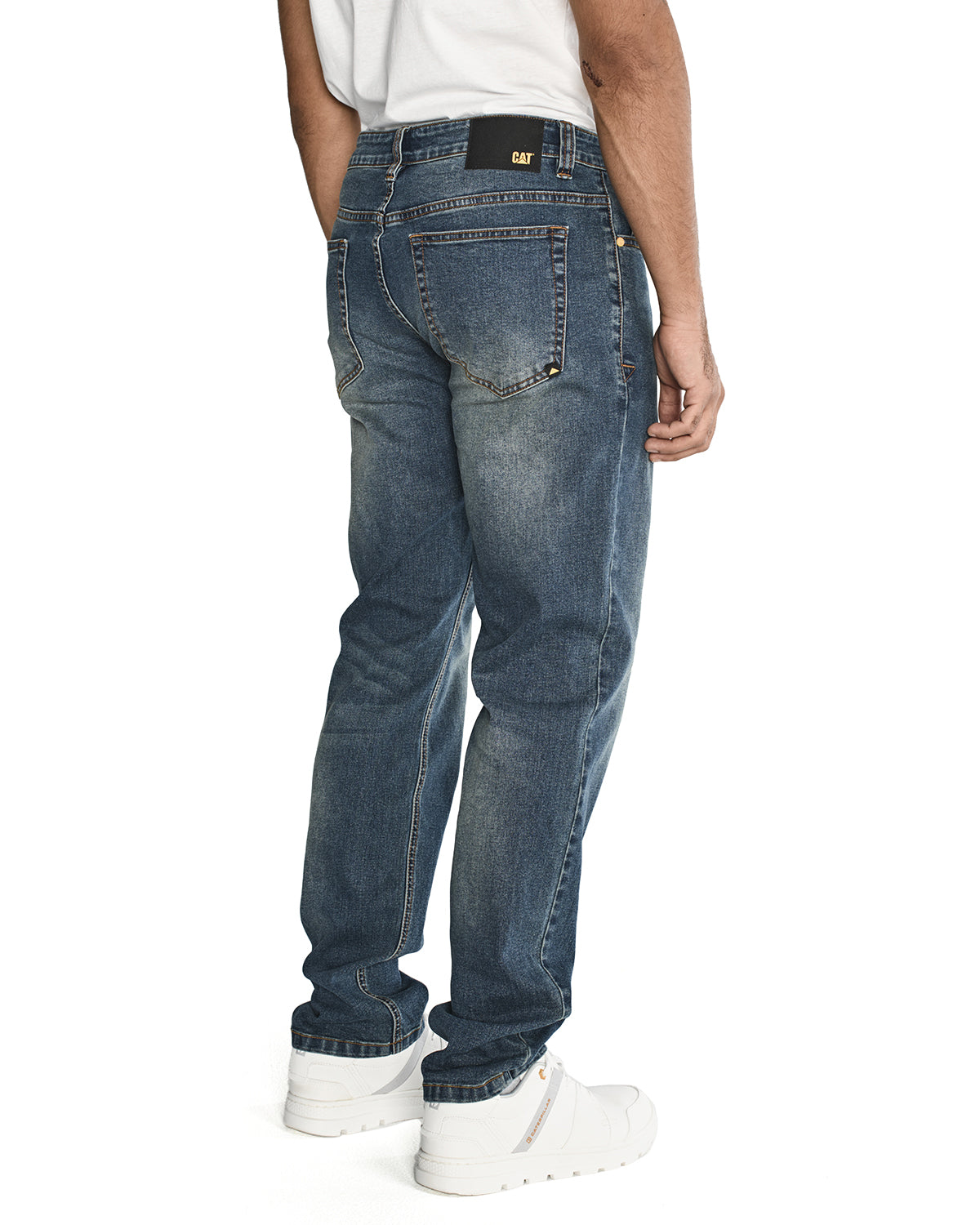 Jeans Casual Hombre Triblend Stretch Denim Slim Azul Cat