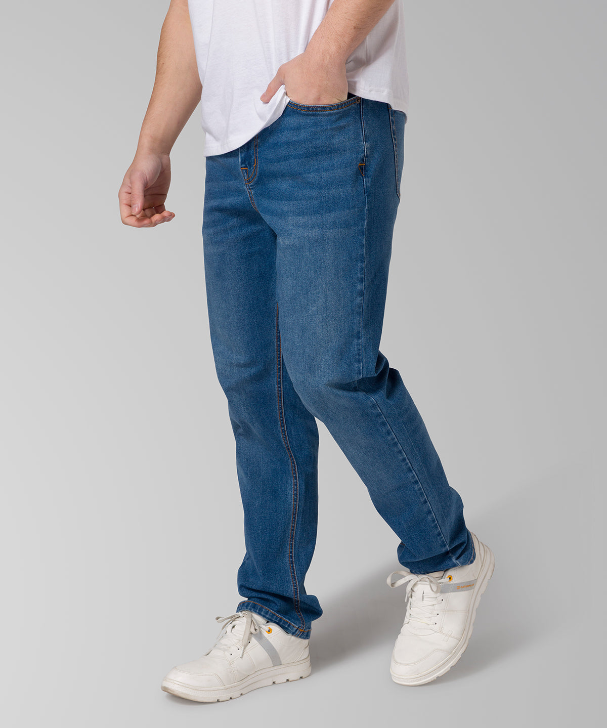 Jeans Stretch Hombre Denim Straight Negro CAT