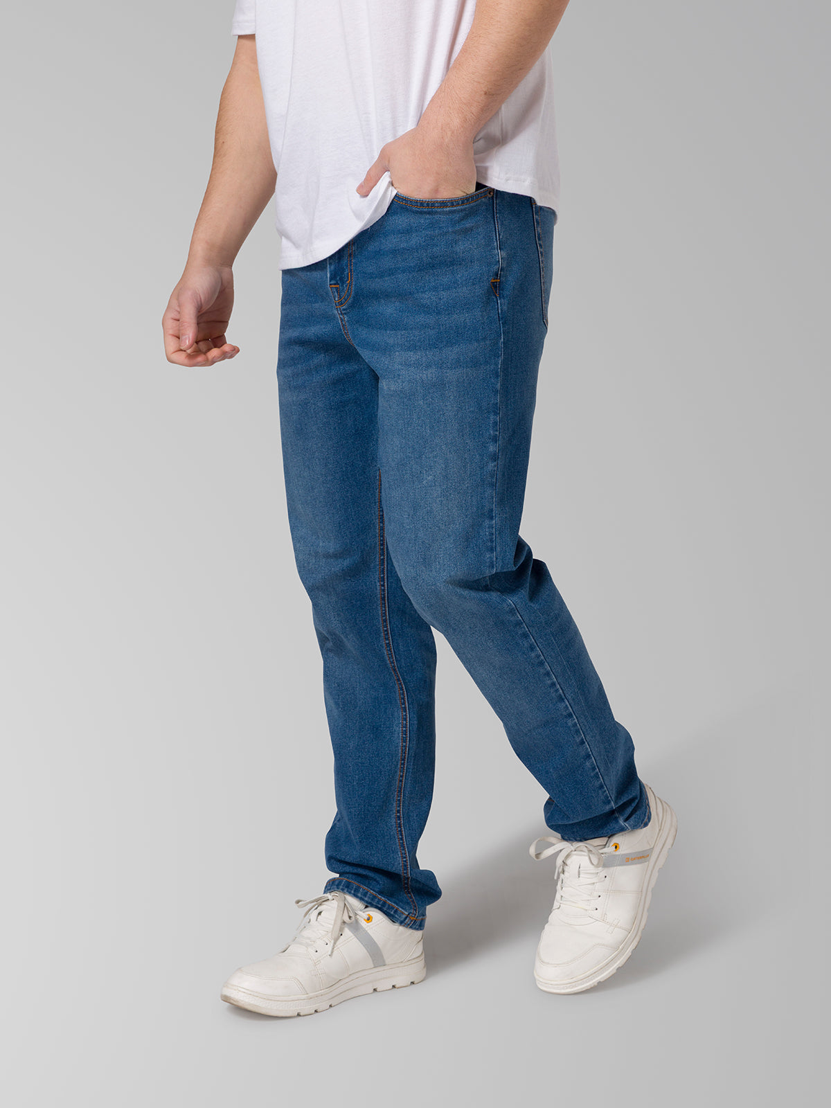 Jeans Stretch Hombre Denim Straight Negro CAT