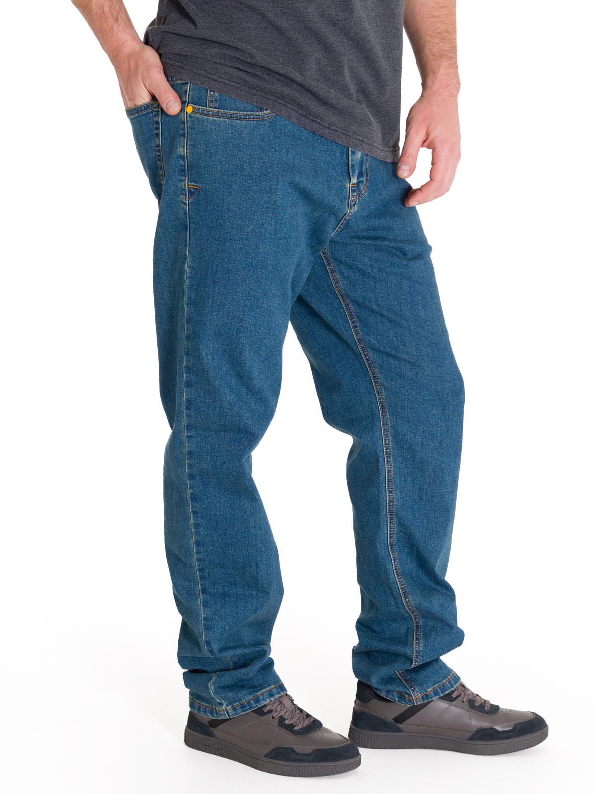 Jeans Casual Hombre Triblend Stretch Denim Straight Azul Cat