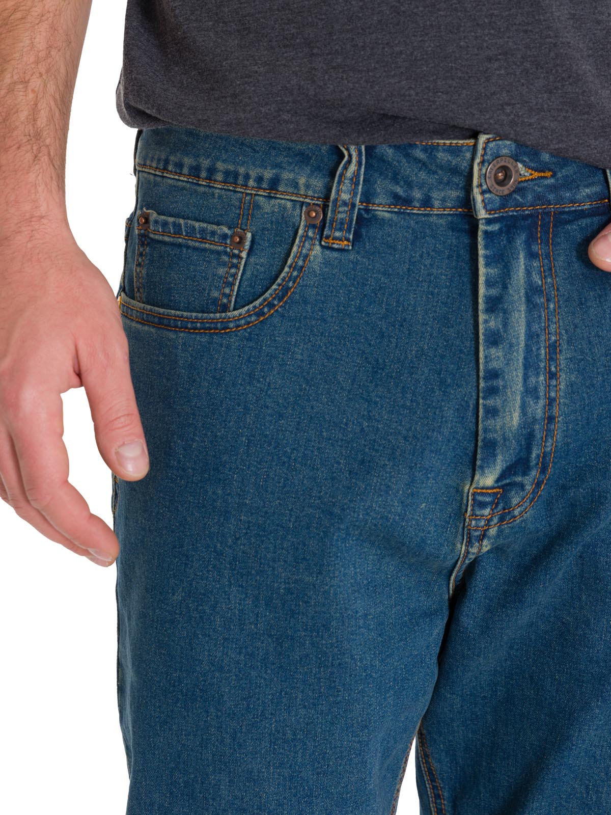 Jeans Casual Hombre Triblend Stretch Denim Straight Azul Cat