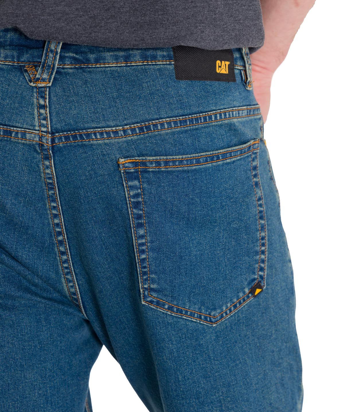 Jeans Casual Hombre Triblend Stretch Denim Straight Azul Cat