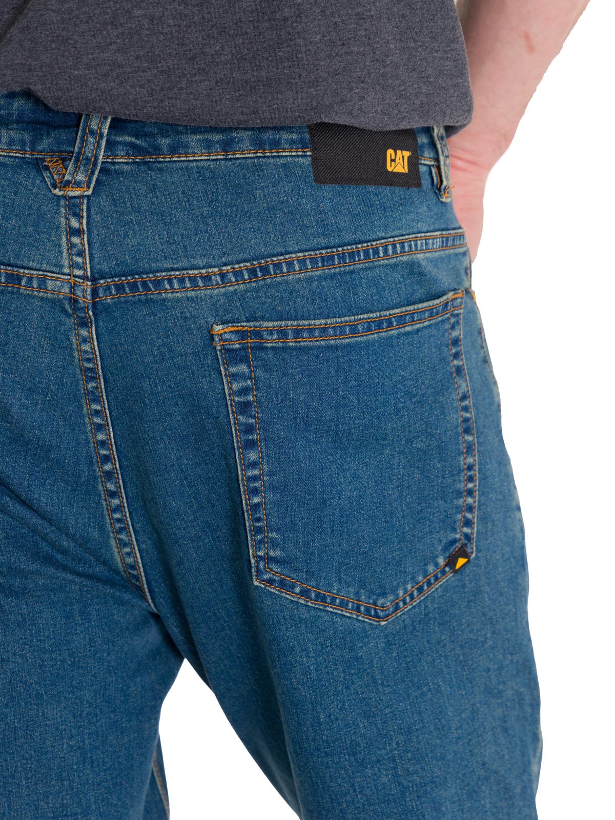 Jeans Casual Hombre Triblend Stretch Denim Straight Azul Cat