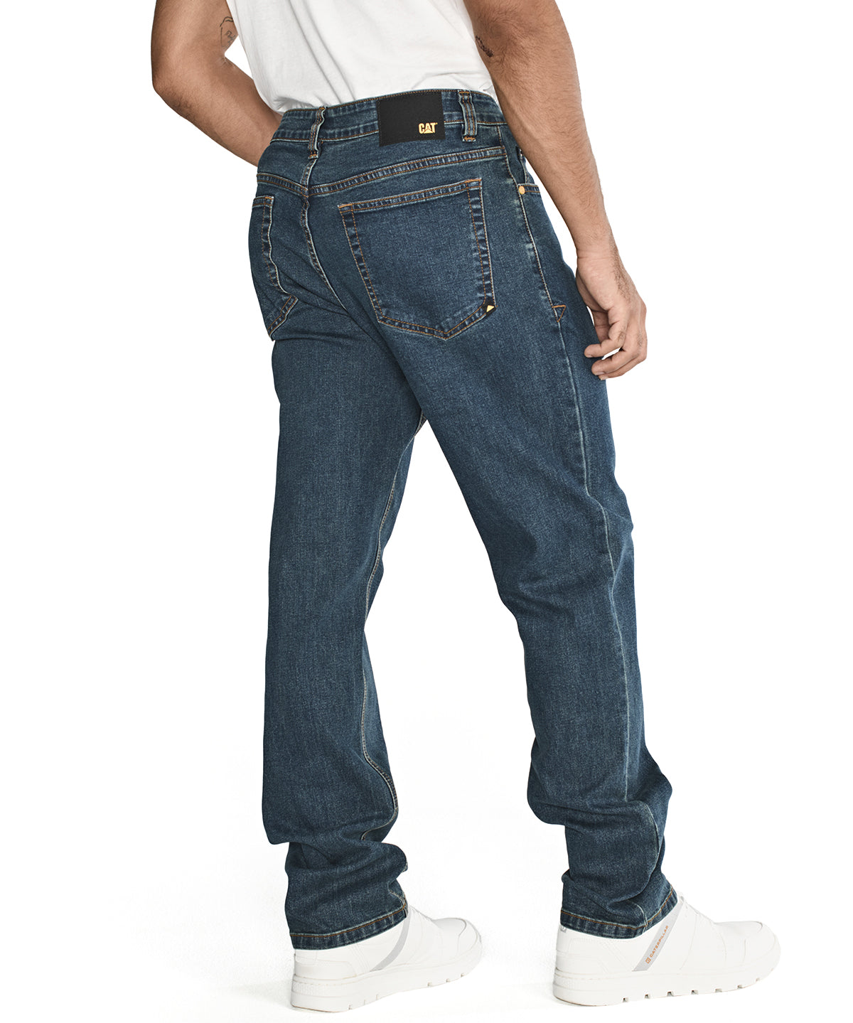 Jeans Casual Hombre Triblend Stretch Denim Straight Azul Cat