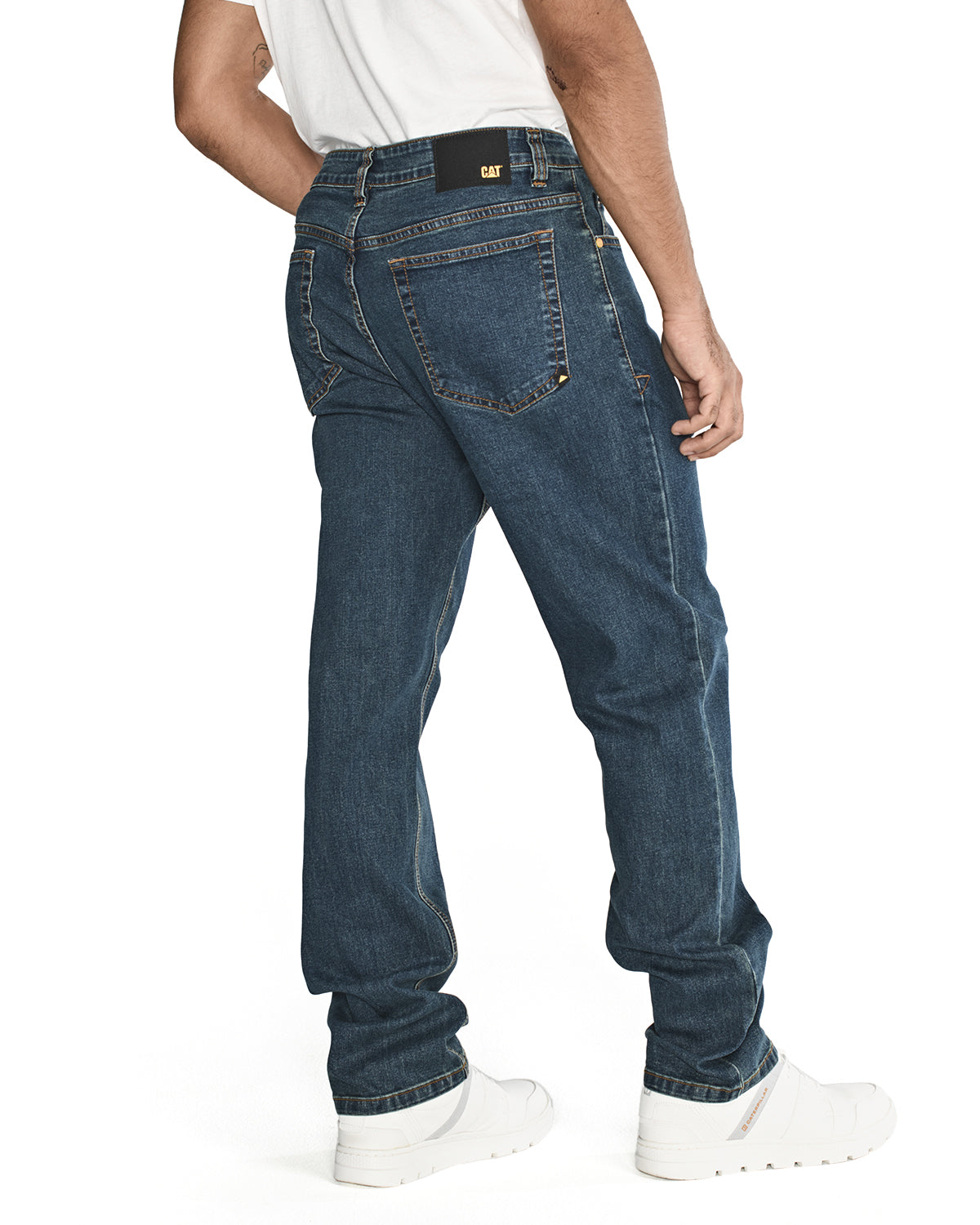 Jeans Casual Hombre Triblend Stretch Denim Straight Azul Cat
