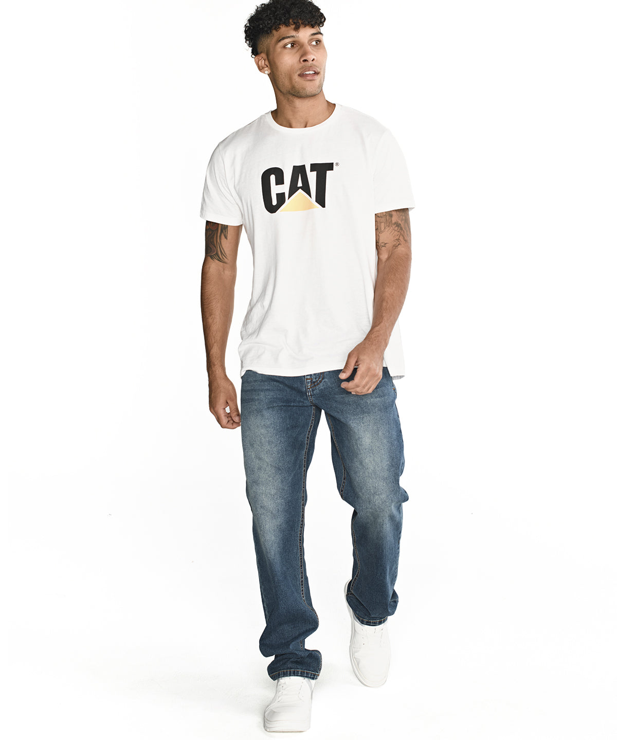 Jeans Casual Hombre Triblend Stretch Denim Straight Azul Cat