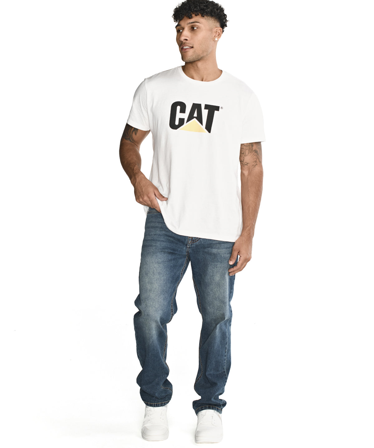 Jeans Casual Hombre Triblend Stretch Denim Straight Azul Cat