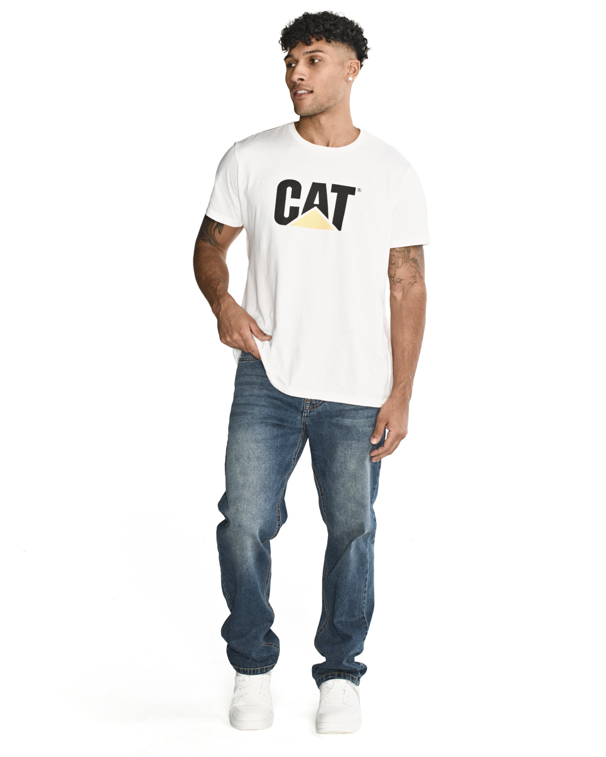 Jeans Casual Hombre Triblend Stretch Denim Straight Azul Cat