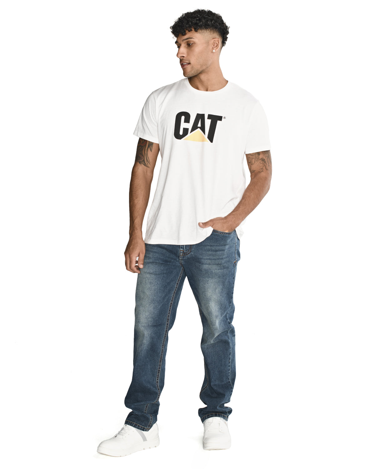 Jeans Casual Hombre Triblend Stretch Denim Straight Azul Cat