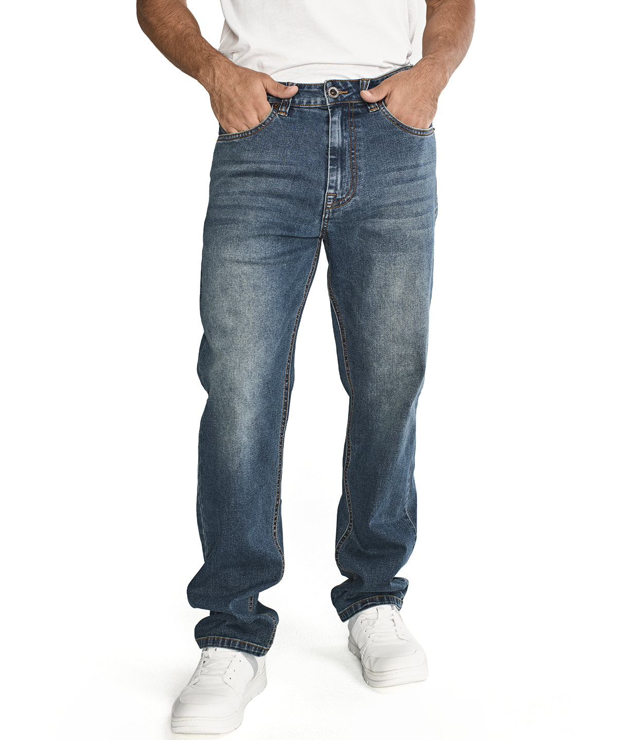 Jeans Casual Hombre Triblend Stretch Denim Straight Azul Cat