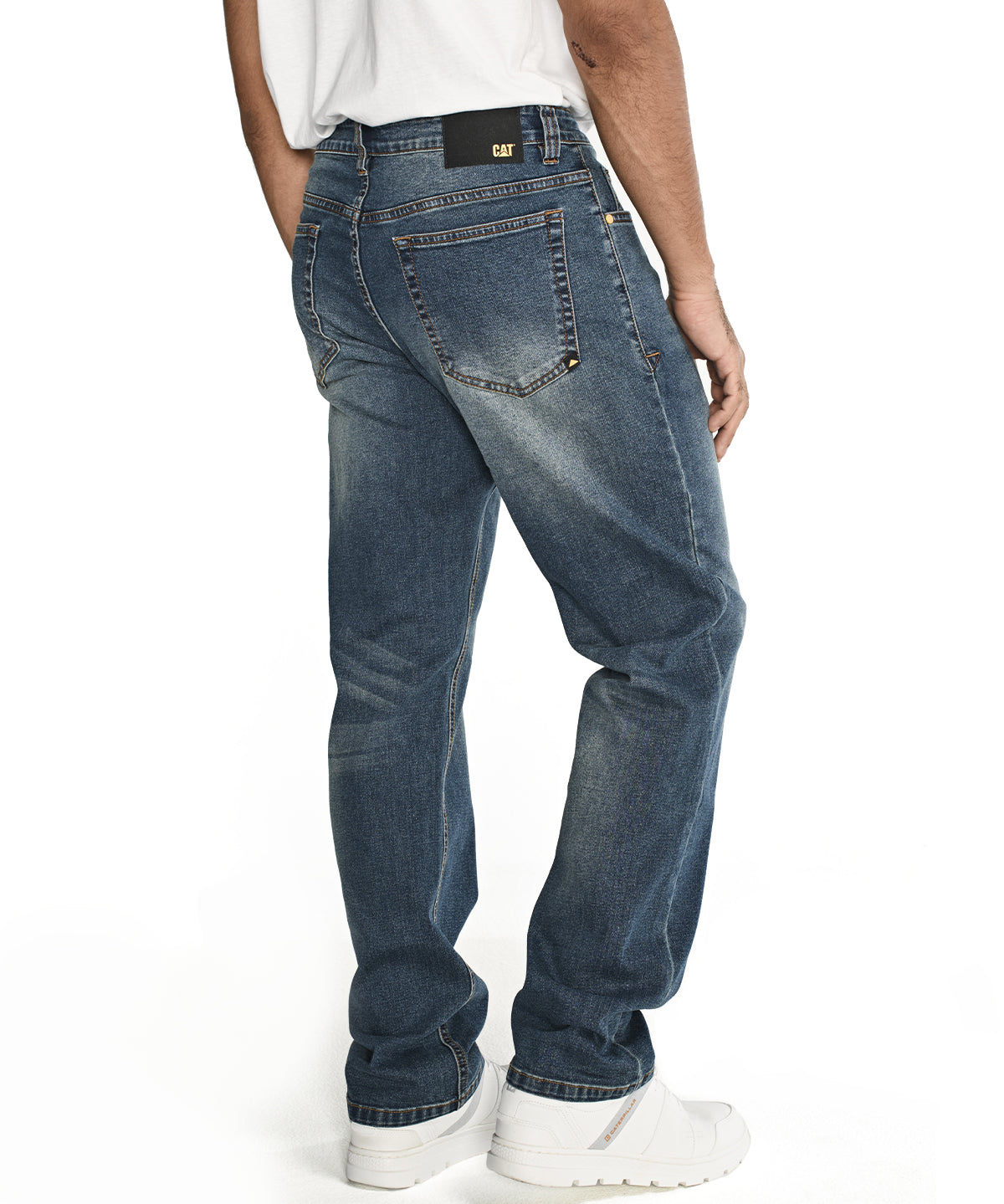 Jeans Casual Hombre Triblend Stretch Denim Straight Azul Cat