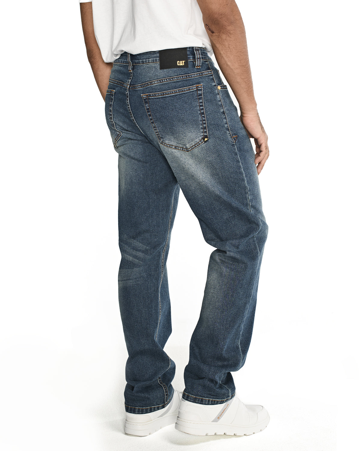 Jeans Casual Hombre Triblend Stretch Denim Straight Azul Cat