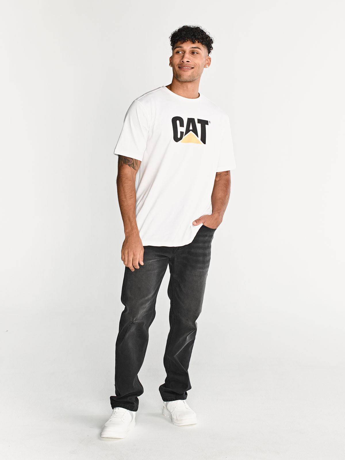 Jeans Rectos Hombre Tribllend Stretch Gris Cat