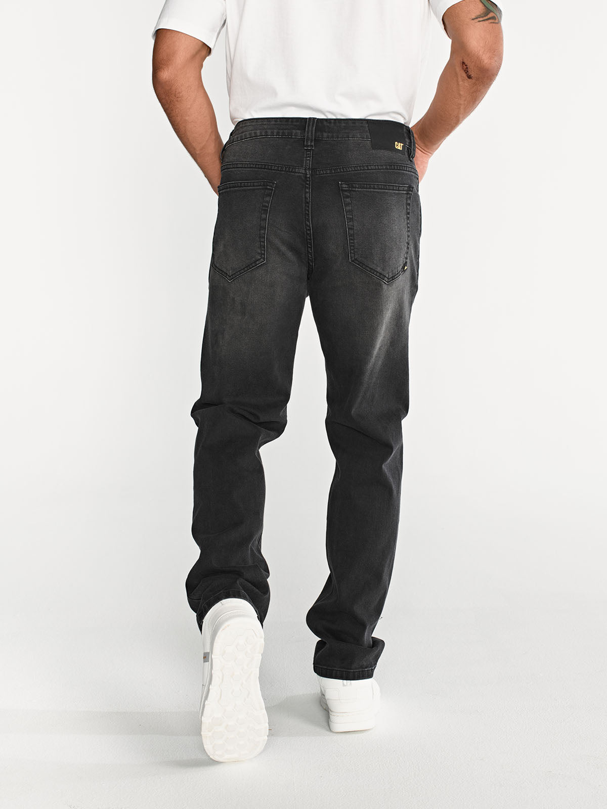 Jeans Rectos Hombre Tribllend Stretch Gris Cat