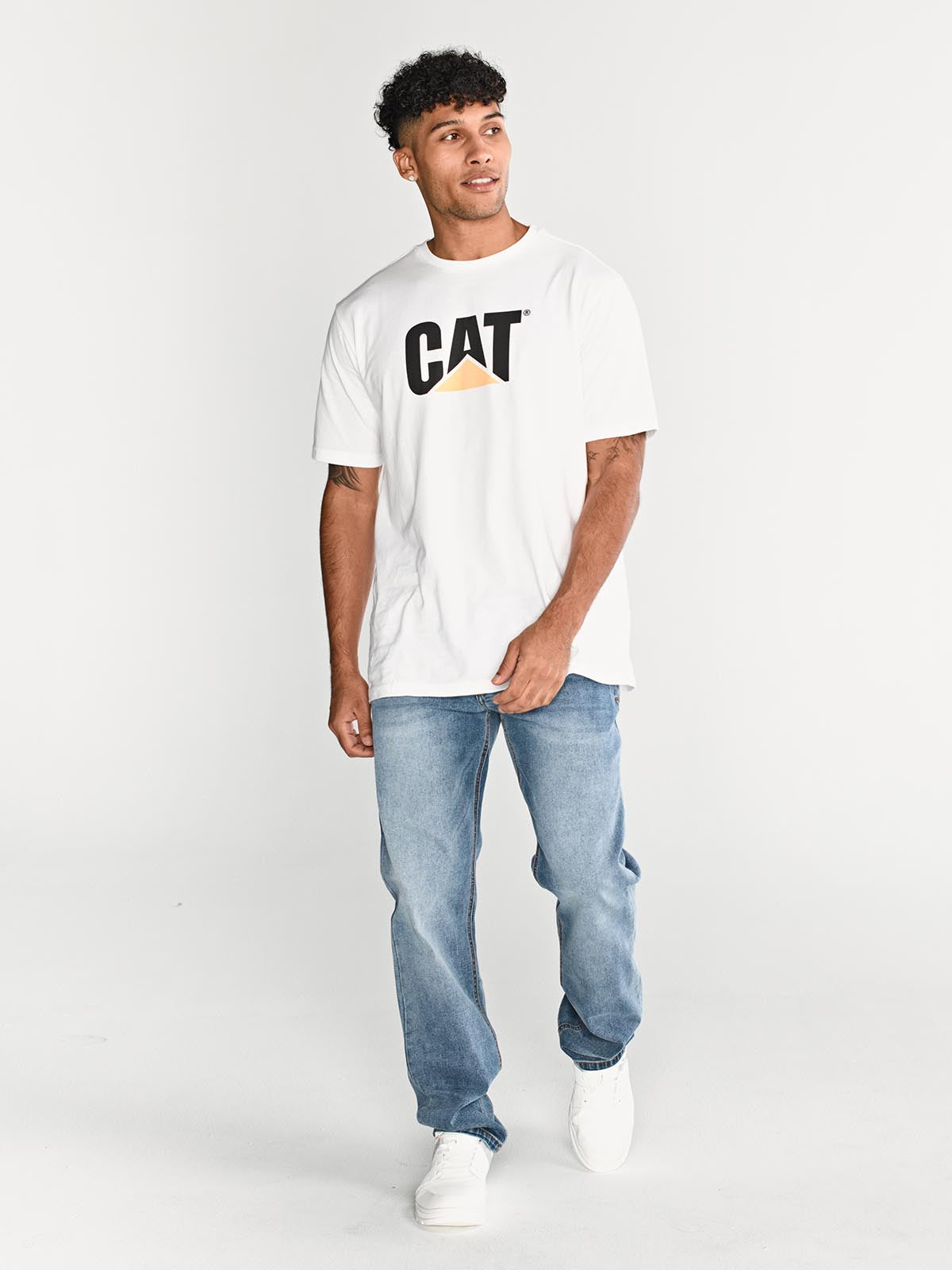 Jeans Rectos Hombre Tribllend Stretch Azul Claro Cat