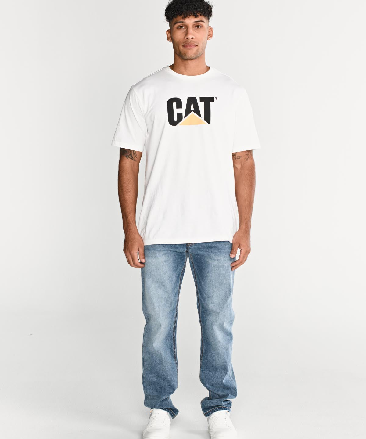 Jeans Rectos Hombre Tribllend Stretch Azul Claro Cat