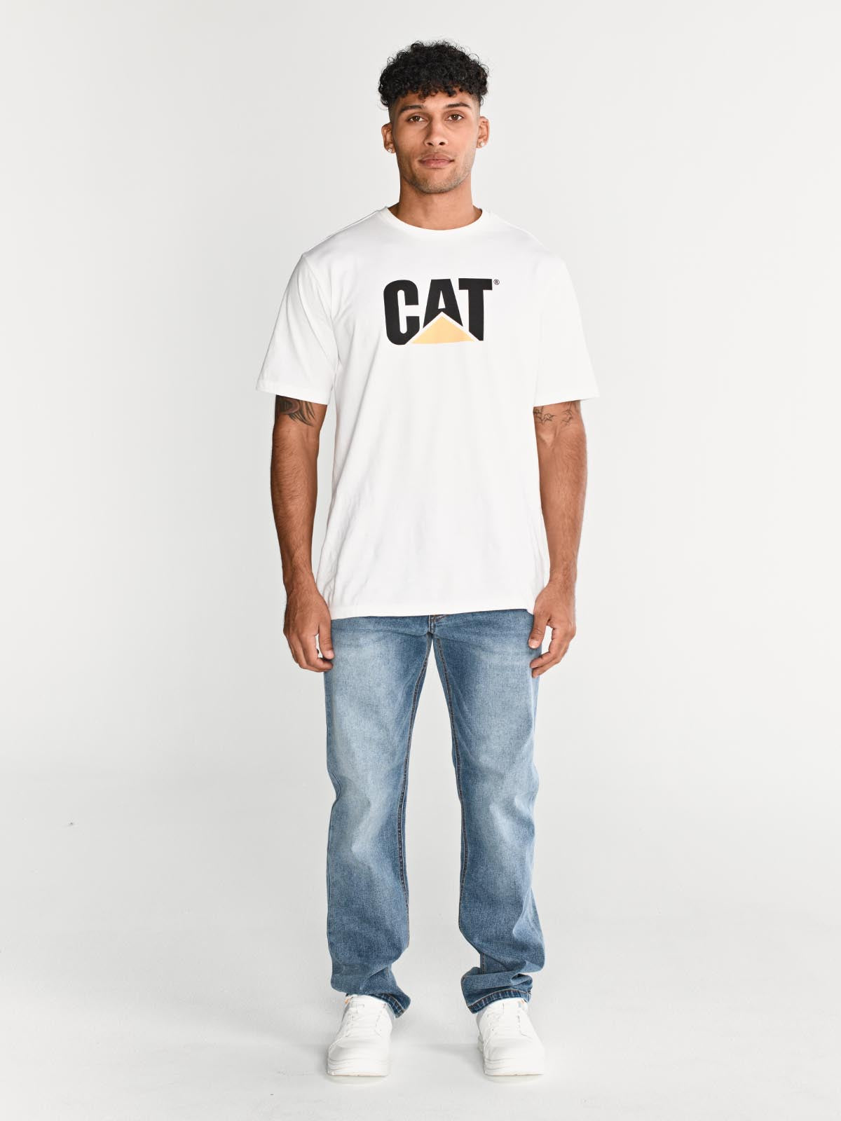 Jeans Rectos Hombre Tribllend Stretch Azul Claro Cat