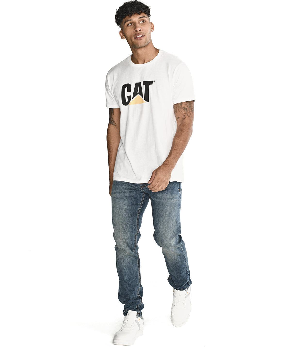 Jeans Casual Hombre Eco Stretch Denim Slim Azul Cat