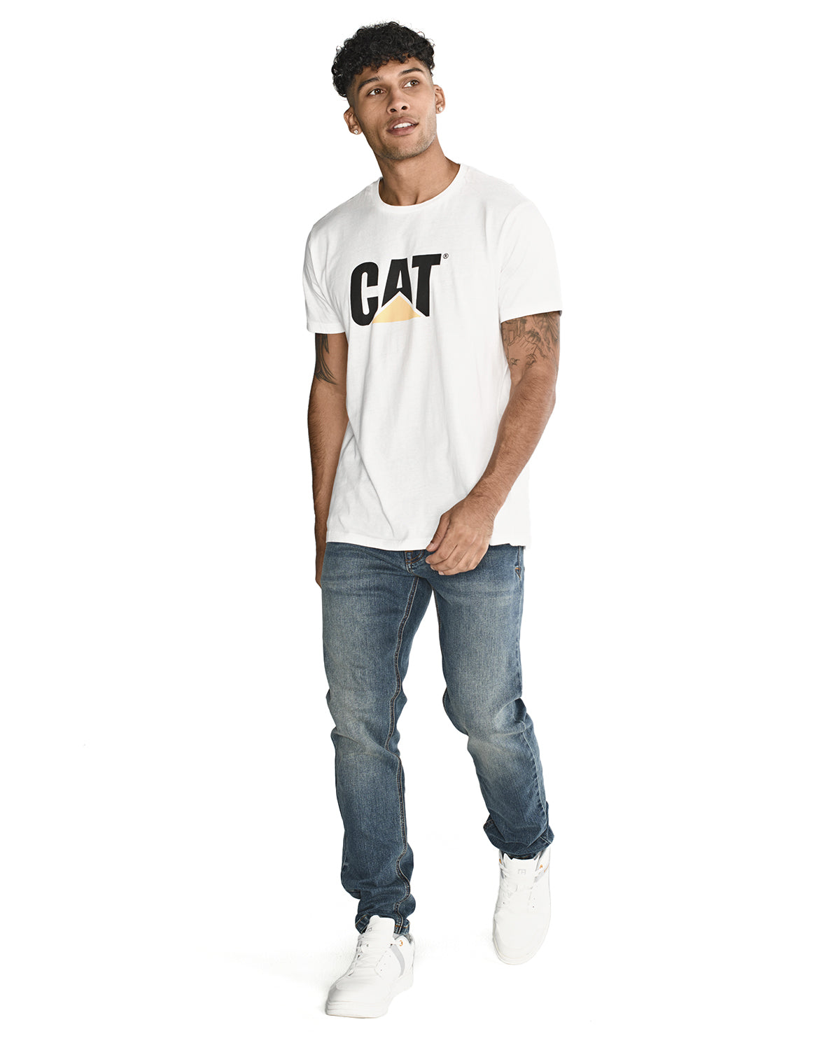 Jeans Casual Hombre Eco Stretch Denim Slim Azul Cat