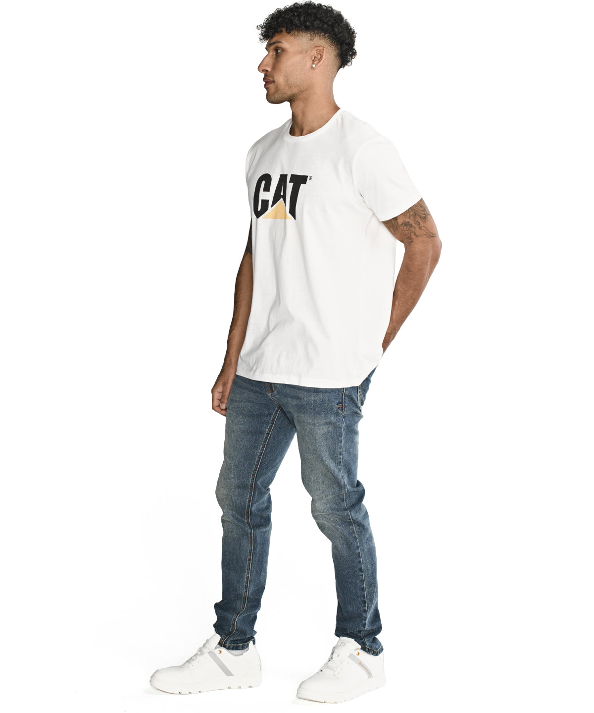 Jeans Casual Hombre Eco Stretch Denim Slim Azul Cat