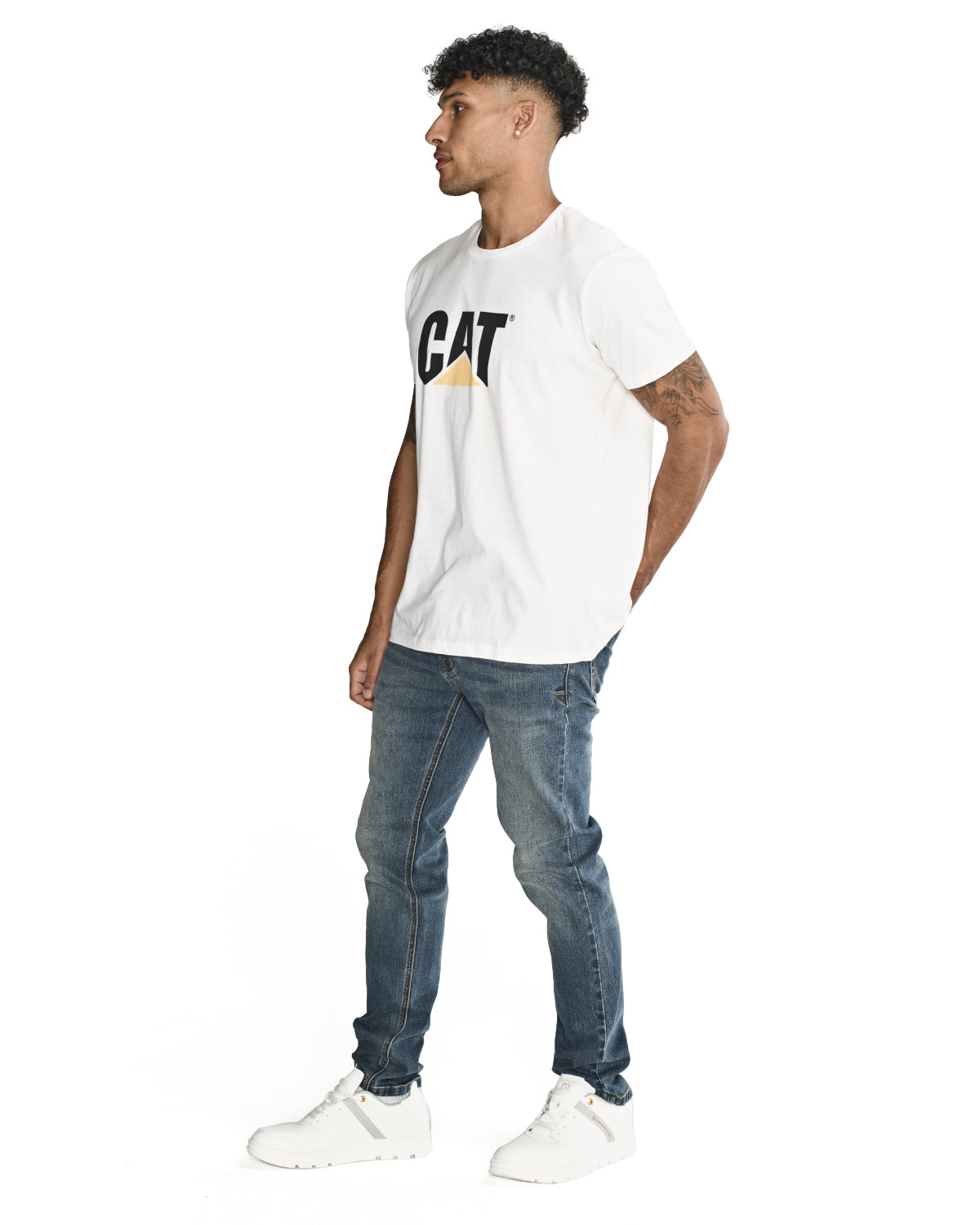 Jeans Casual Hombre Eco Stretch Denim Slim Azul Cat