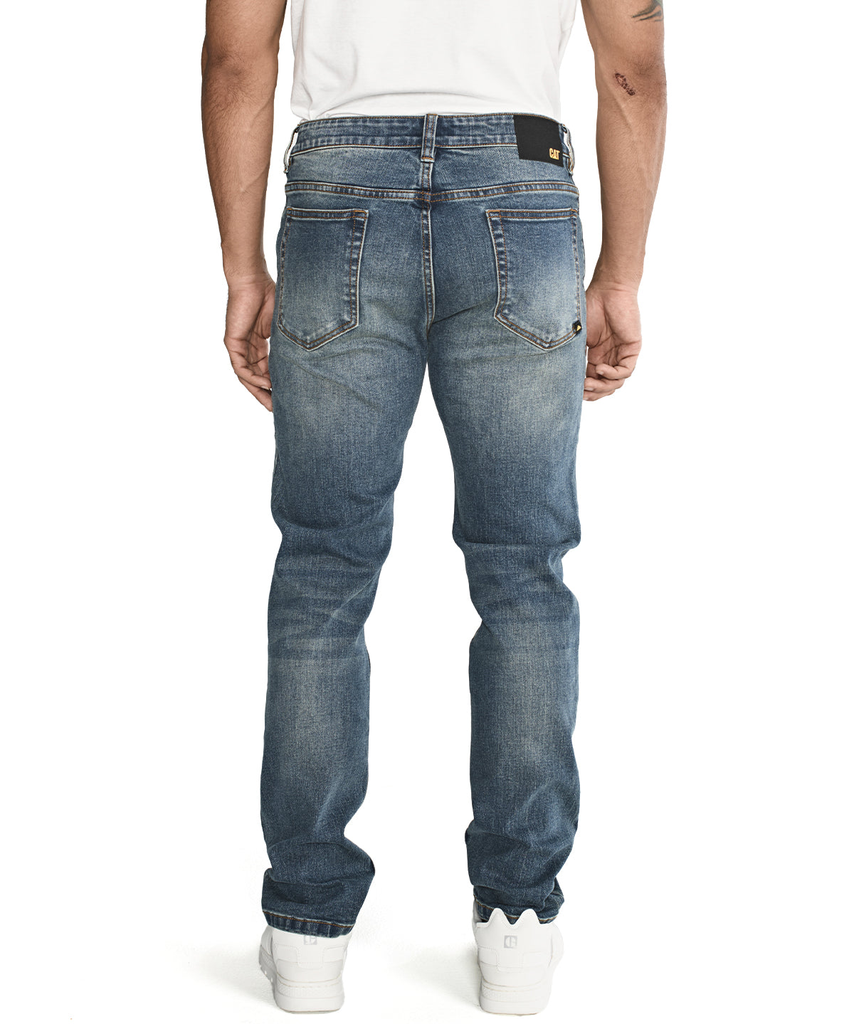 Jeans Casual Hombre Eco Stretch Denim Slim Azul Cat