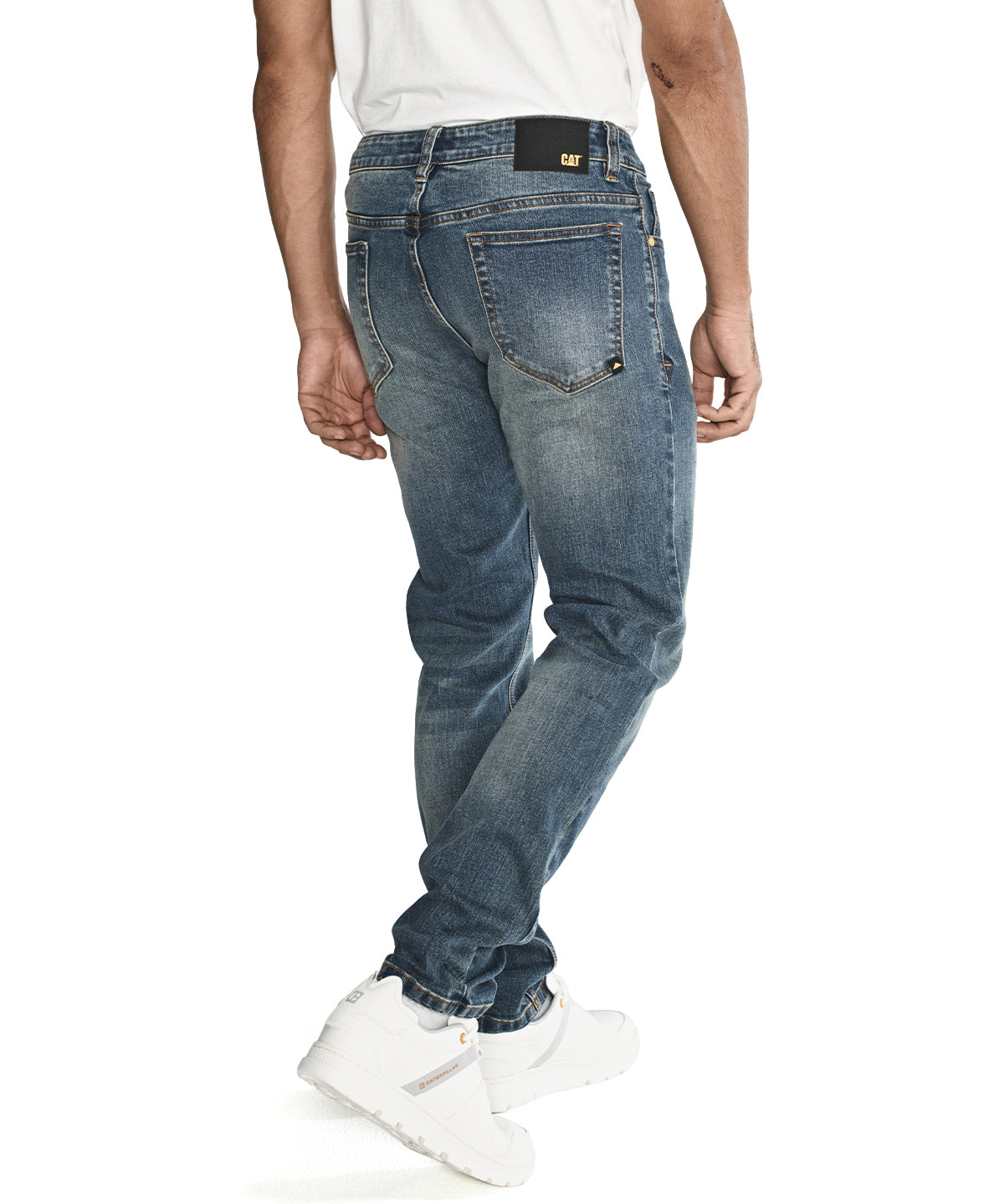 Jeans Casual Hombre Eco Stretch Denim Slim Azul Cat