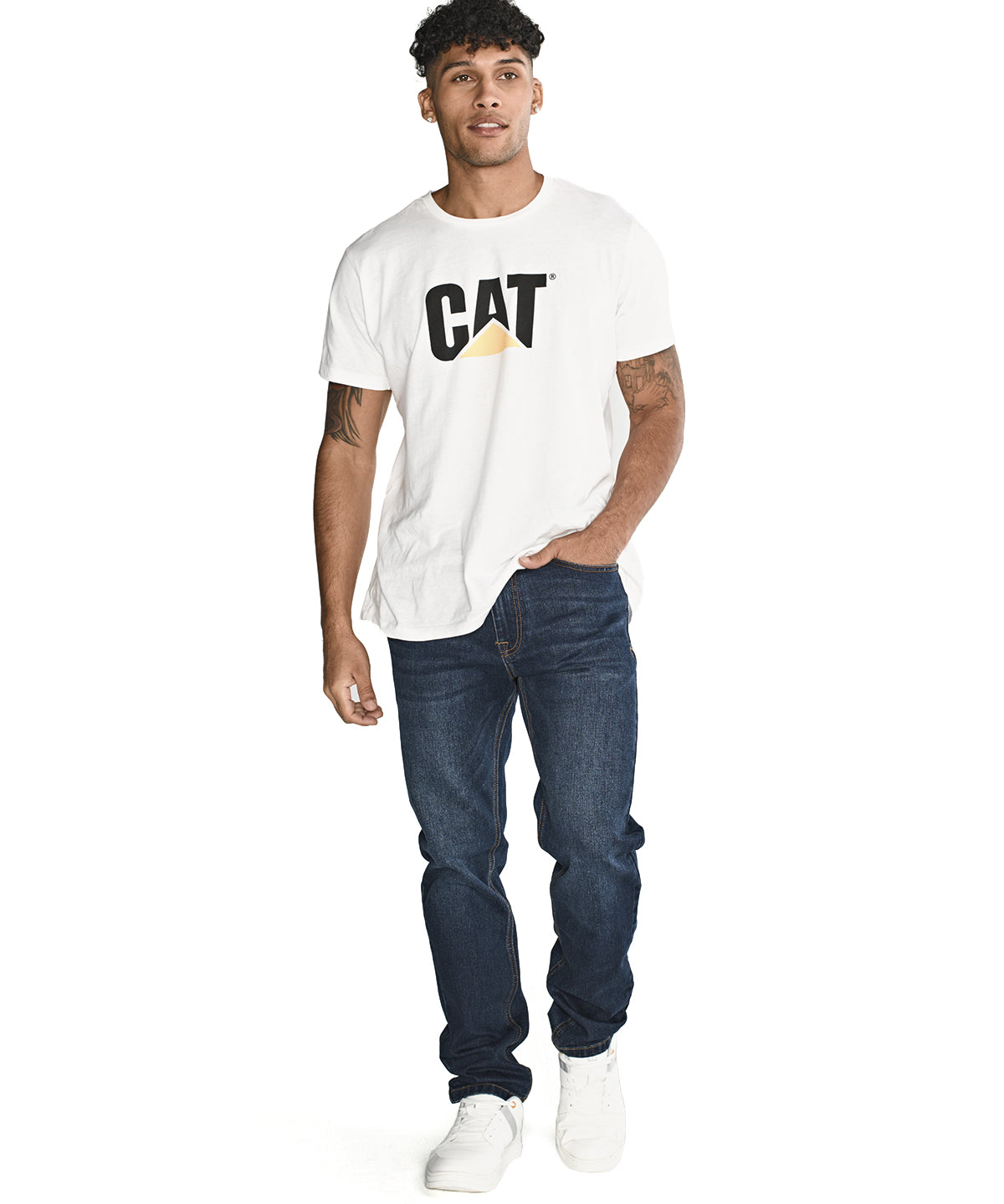 Jeans Casual Hombre Eco Stretch Denim Slim Azul Cat