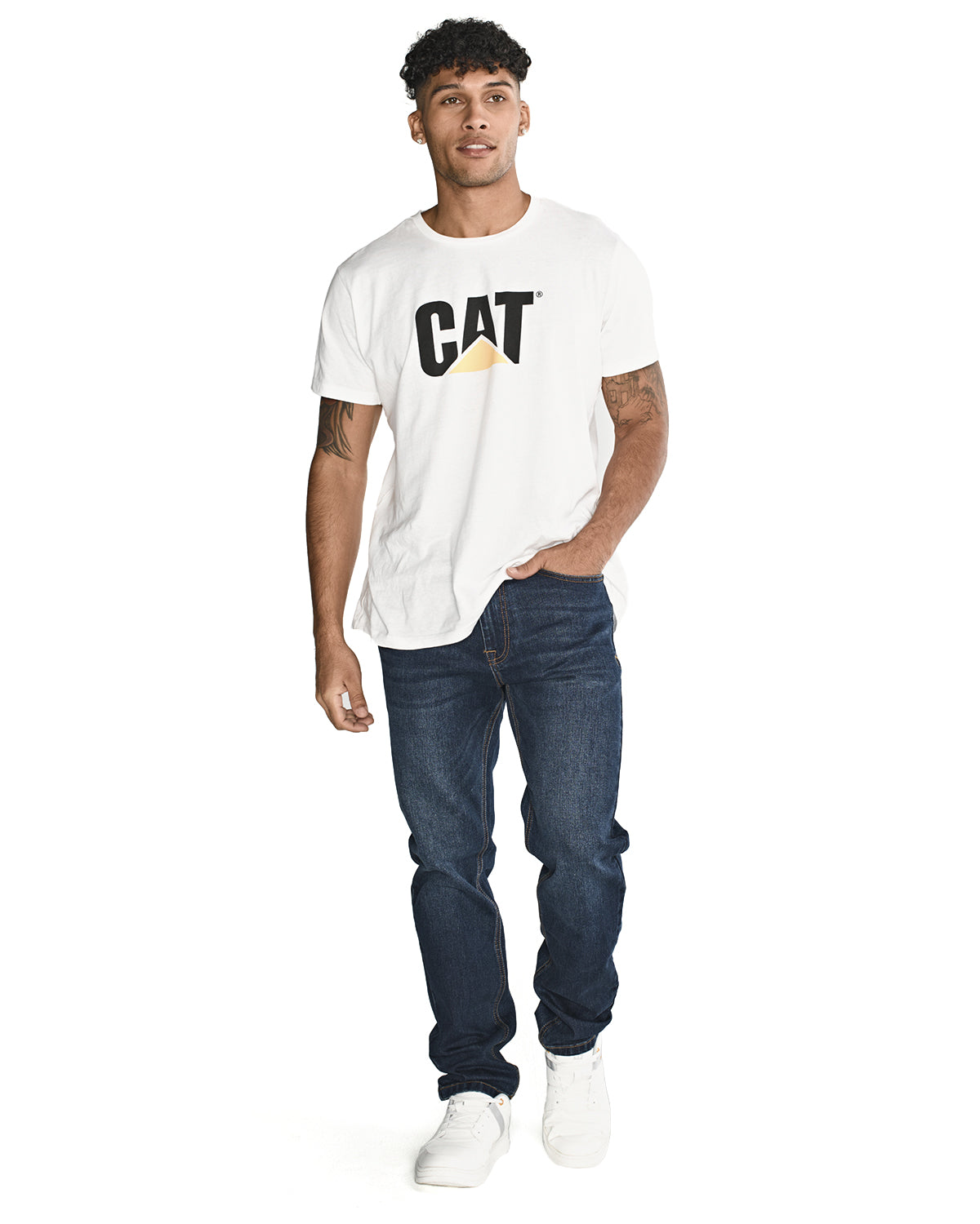 Jeans Casual Hombre Eco Stretch Denim Slim Azul Cat