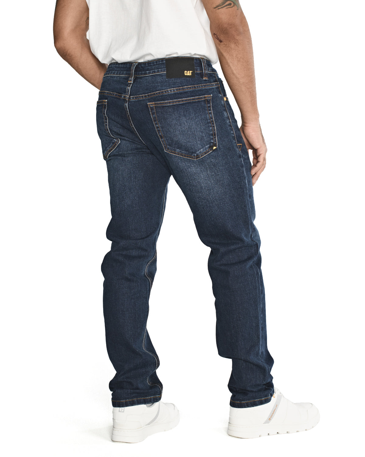 Jeans Casual Hombre Eco Stretch Denim Slim Azul Cat