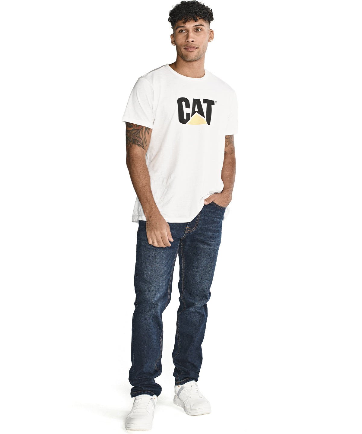 Jeans Casual Hombre Eco Stretch Denim Slim Azul Cat