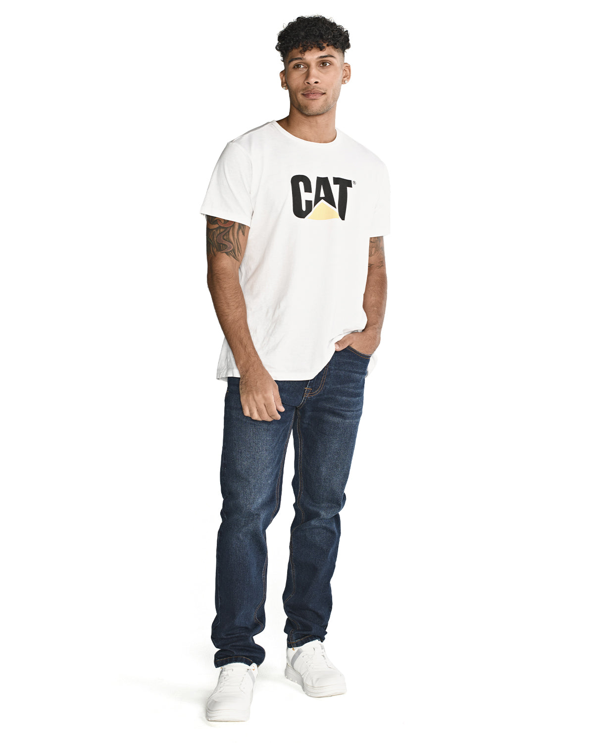 Jeans Casual Hombre Eco Stretch Denim Slim Azul Cat