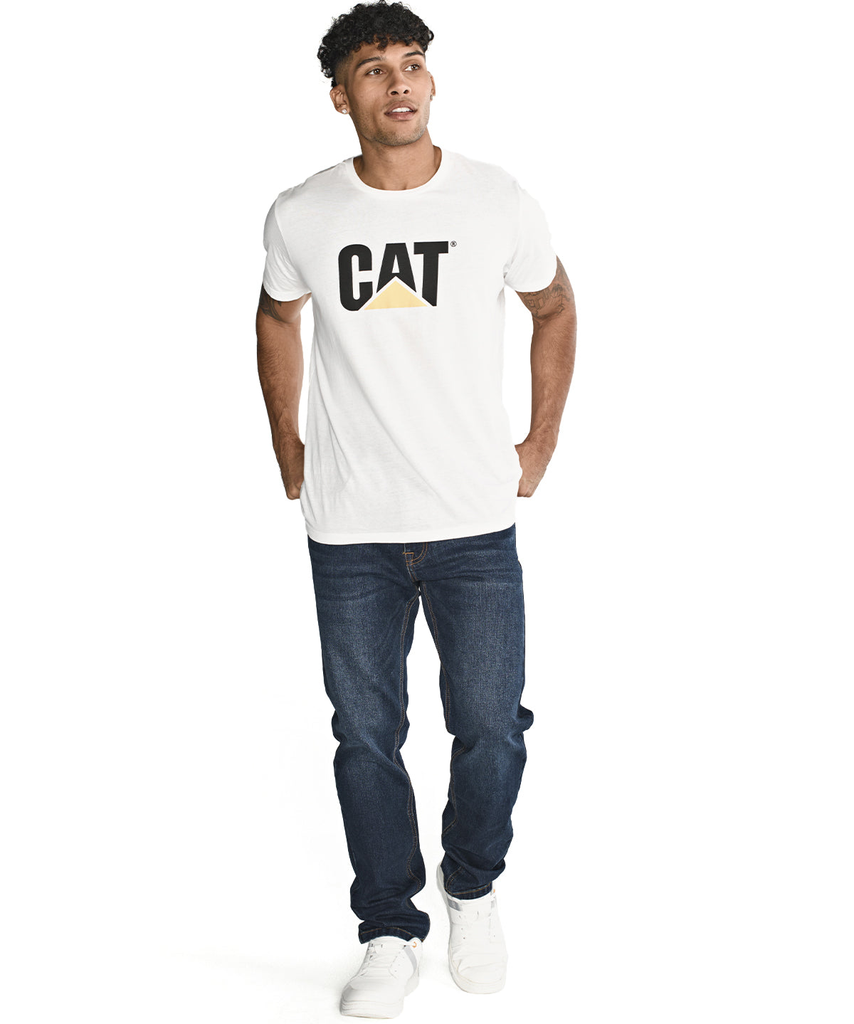 Jeans Casual Hombre Eco Stretch Denim Slim Azul Cat