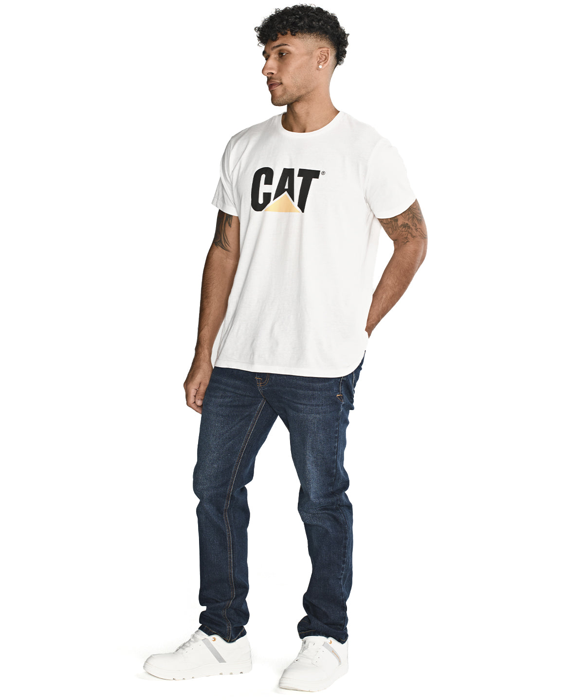 Jeans Casual Hombre Eco Stretch Denim Slim Azul Cat