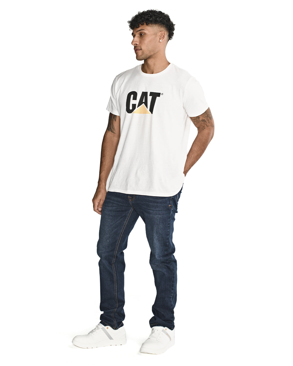 Jeans Casual Hombre Eco Stretch Denim Slim Azul Cat