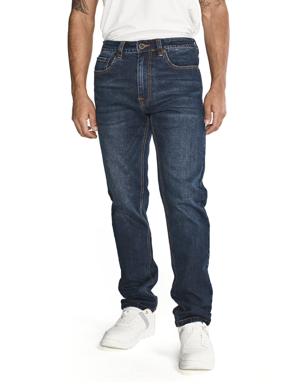 Jeans Casual Hombre Eco Stretch Denim Slim Azul Cat