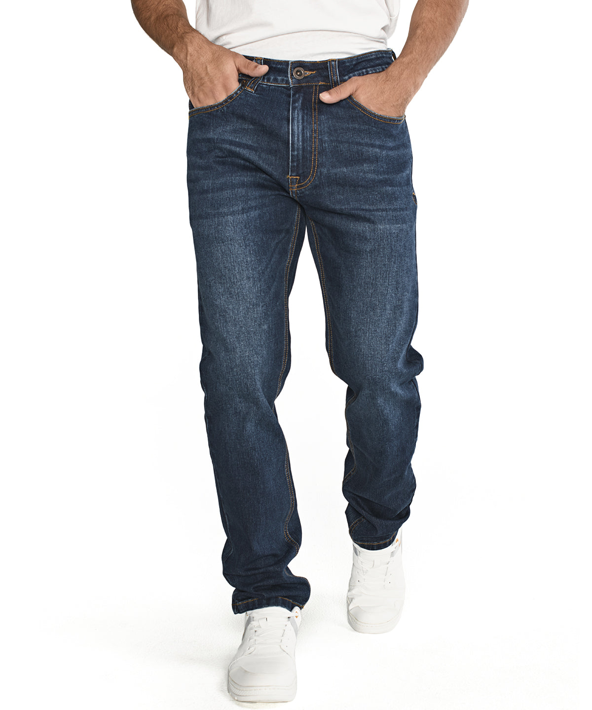 Jeans Casual Hombre Eco Stretch Denim Slim Azul Cat